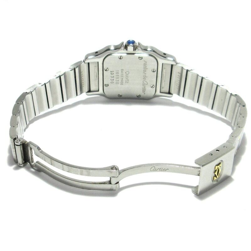 166930 שעון קרטייה סנטוס יד שנייה לנשים דגם משולב זהב 18 קראט | כולל שנה אחריות | Cartier Pre Owned Watch 18k GOLD Cartier Santos 166930