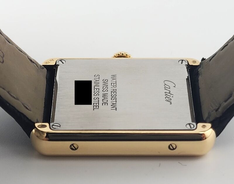 W5200002 קרטייה טנק סולו זהב מלא 18K לנשים | שעון יד 2 עם רצועת עור חדשה | שנה אחריות מגיע עם תעודות | W5200002 Cartier Tank Solo Women';s 18k Yellow Gold Watch