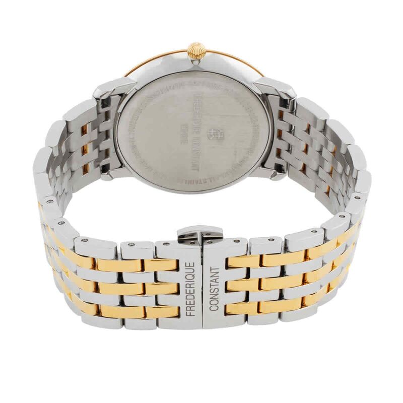 FC-200V5S33B שעון יד פרדריק קונסטנט לגברים | דגם משולב זנה מסדקת סלין ליין | שעון דק עם שנתיים אחריות | Fr?d?rique Constant Classic Slimline FC-200V5S33B