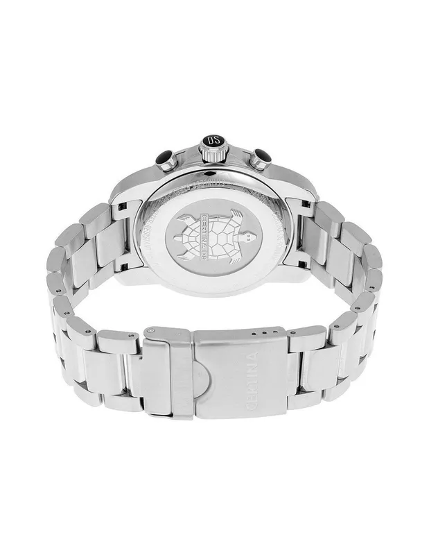 C001.639.11.037.00 שעון סרטינה לגברים מסדרת פודים GMT | דגם כרונוגרף ספורטיבי אלגנטי עם 5 שנים אחריות | Certina DS Podium GMT Silver Dial Men';s Watch C0016391103700