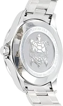 C001.639.11.037.00 שעון סרטינה לגברים מסדרת פודים GMT | דגם כרונוגרף ספורטיבי אלגנטי עם 5 שנים אחריות | Certina DS Podium GMT Silver Dial Men';s Watch C0016391103700