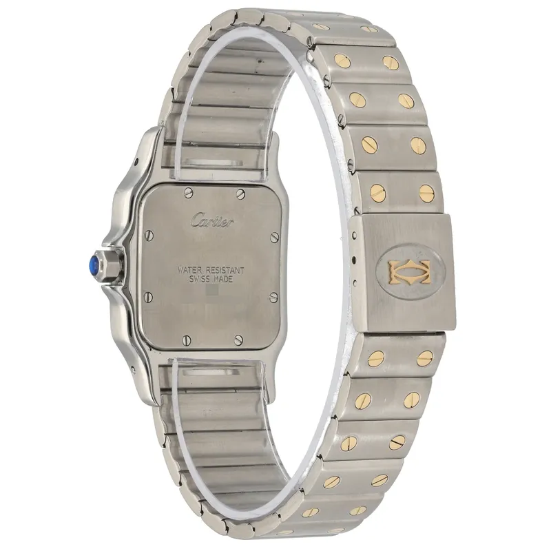W20030C4 קרטייה סנטוס ג';לבי 29 מ';';מ הגדול | דגם משולב זהב בלוח אפור מיוחד | שעון יד 2 במצב מצויין כולל שנתיים אחריות | דגם יוניסקס | Cartier Santos W20030C4 18k & Steel 29mm UNISEX Watch