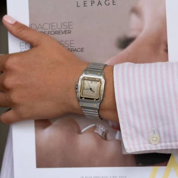 W20030C4 קרטייה סנטוס ג';לבי 29 מ';';מ הגדול | דגם משולב זהב בלוח אפור מיוחד | שעון יד 2 במצב מצויין כולל שנתיים אחריות | דגם יוניסקס | Cartier Santos W20030C4 18k & Steel 29mm UNISEX Watch