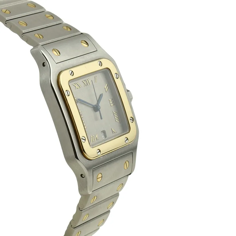 W20030C4 קרטייה סנטוס ג';לבי 29 מ';';מ הגדול | דגם משולב זהב בלוח אפור מיוחד | שעון יד 2 במצב מצויין כולל שנתיים אחריות | דגם יוניסקס | Cartier Santos W20030C4 18k & Steel 29mm UNISEX Watch