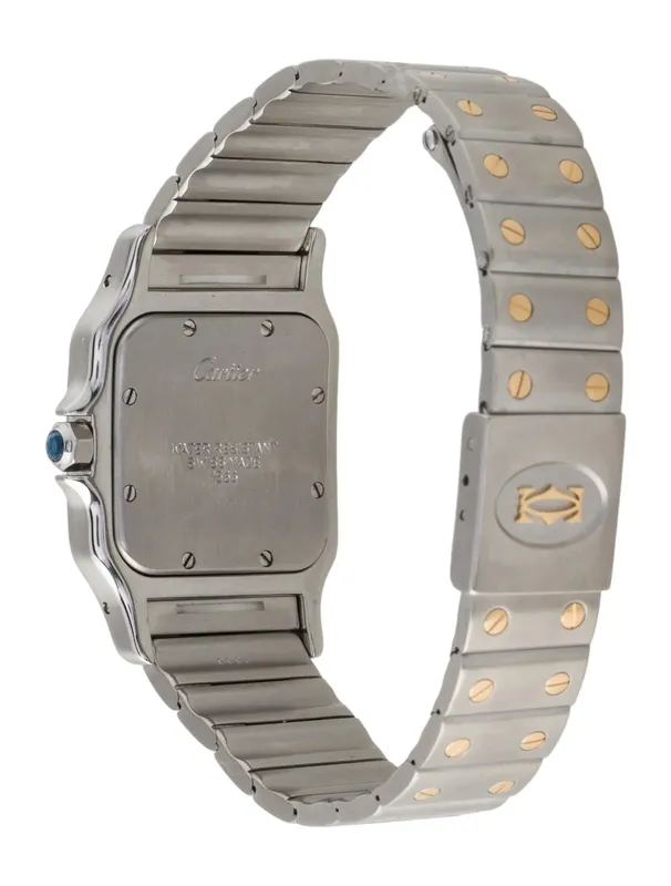 W20030C4 קרטייה סנטוס ג';לבי 29 מ';';מ הגדול | דגם משולב זהב בלוח אפור מיוחד | שעון יד 2 במצב מצויין כולל שנתיים אחריות | דגם יוניסקס | Cartier Santos W20030C4 18k & Steel 29mm UNISEX Watch