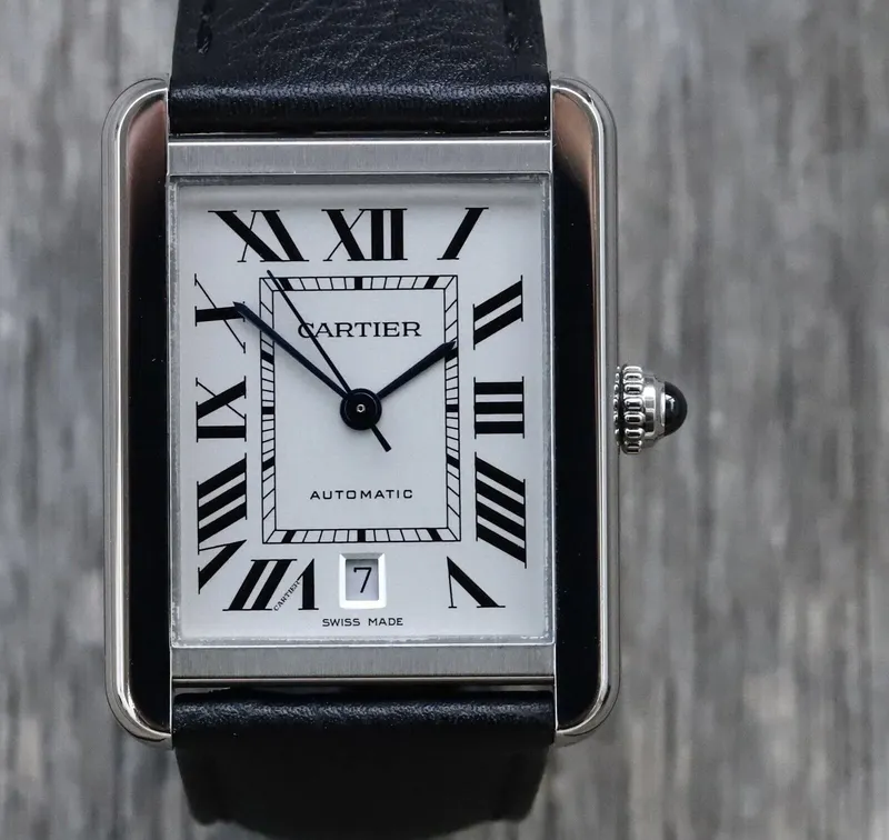 WSTA0029 שעון קרטייה טנק סולו אוטומטי XL יד 2 כמו חדש | סט מלא עם תעודות וקופסא | שנה אחריות | Cartier Tank Solo XL Automatic Silver Dial Men';s Watch WSTA0029