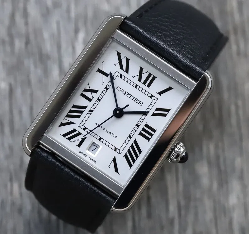 WSTA0029 שעון קרטייה טנק סולו אוטומטי XL יד 2 כמו חדש | סט מלא עם תעודות וקופסא | שנה אחריות | Cartier Tank Solo XL Automatic Silver Dial Men';s Watch WSTA0029