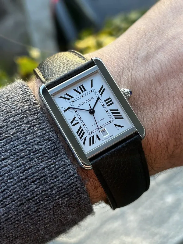 WSTA0029 שעון קרטייה טנק סולו אוטומטי XL יד 2 כמו חדש | סט מלא עם תעודות וקופסא | שנה אחריות | Cartier Tank Solo XL Automatic Silver Dial Men';s Watch WSTA0029