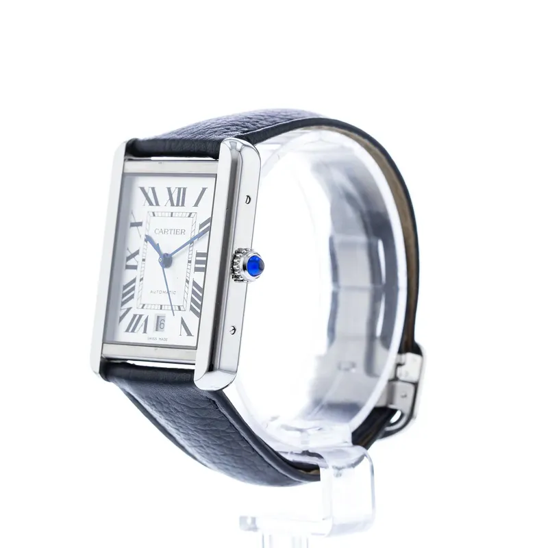 WSTA0029 שעון קרטייה טנק סולו אוטומטי XL יד 2 כמו חדש | סט מלא עם תעודות וקופסא | שנה אחריות | Cartier Tank Solo XL Automatic Silver Dial Men';s Watch WSTA0029