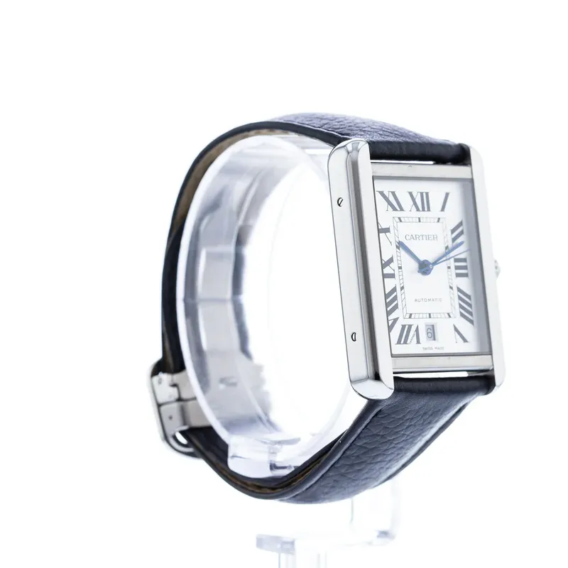 WSTA0029 שעון קרטייה טנק סולו אוטומטי XL יד 2 כמו חדש | סט מלא עם תעודות וקופסא | שנה אחריות | Cartier Tank Solo XL Automatic Silver Dial Men';s Watch WSTA0029