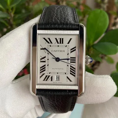 WSTA0029 שעון קרטייה טנק סולו אוטומטי XL יד 2 כמו חדש | סט מלא עם תעודות וקופסא | שנה אחריות | Cartier Tank Solo XL Automatic Silver Dial Men';s Watch WSTA0029