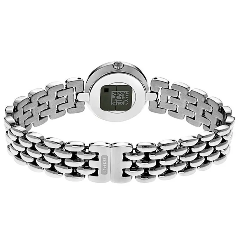 R-37444072 ראדו אחריות יבואן רשמי שעון לאישה מסדרת פלורנס לוח שחור מיני בשיבוץ 4 יהלומים 23 מ';';מ | 5 שנים אחריות | חנות שעוני ראדו בראשון לציון | Rado R48744723 Diamond Dial Watch For Women