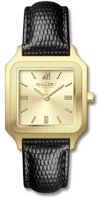 17868-29 שעון זהב של גרלי לנשים| דגם אלגנטי קלאסי ברצועת עור כולל שנתיים אחריות יבואן רשמי | gallery stainless steel ladies GOLD-TONE watch 17868-29