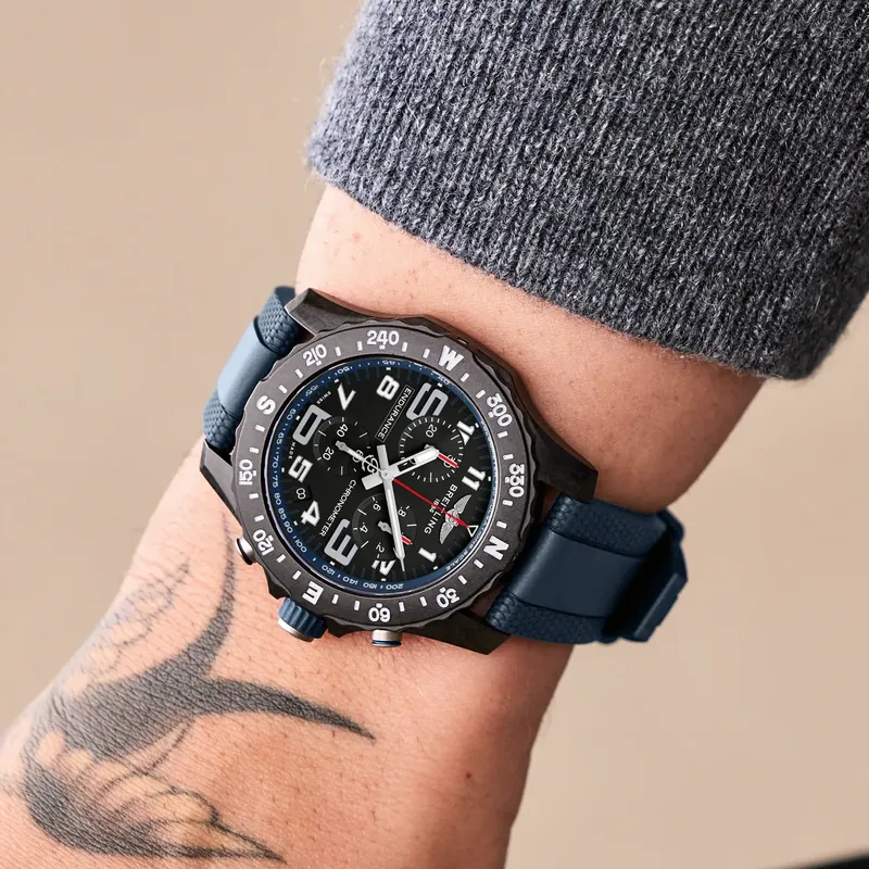 X82310D51B1S2 שעון ברייטלינג לגברים מהסדרה החדשה | דגם סופר קל וחזק | כרונוגרף ברצועת ספורט | 5 שנים אחריות | New Breitling Endurance Pro 44MM Men';s Watch X82310D51B1S2