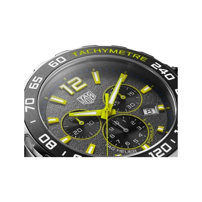 CAZ101AG.BA0842 שעון טאג הויאר פורמולה 1 לגברים בלוח אפור מיוחד | דגם כרונוגרף עם מחוגים זוהרים | שנתיים אחריות | Tag Heuer Formula 1 Chronograph Quartz Grey Dial Men';s CAZ101AG.BA0842