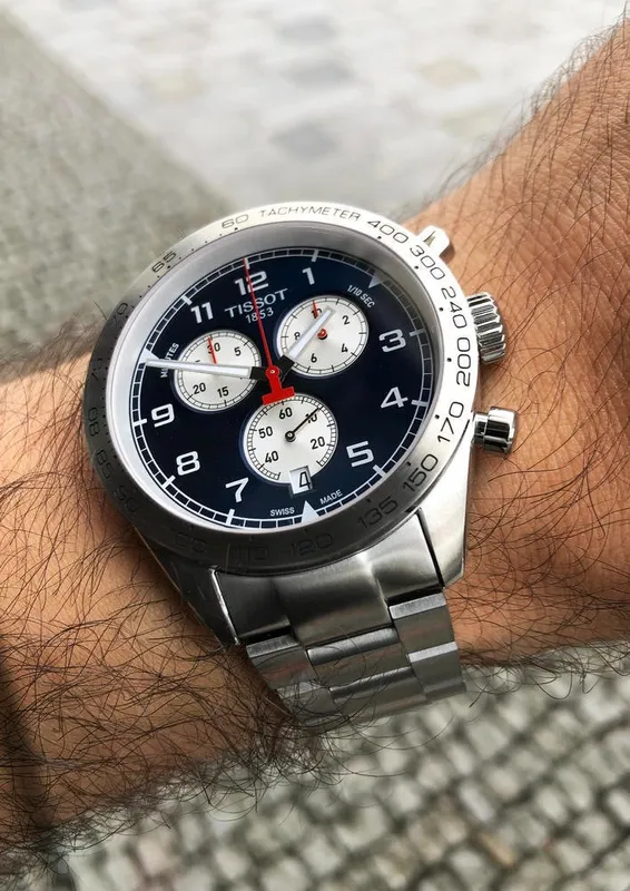 T131.617.11.042.00 שעון טיסו לגברים ספורטיבי אלגנטי | דגם כרונוגרף בלוח כחול מיוחד | שעון גדול כולל שנתיים אחריות | Tissot T-Sport PRS516 Chronograph 45mm Mens Watch Blue T1316171104200