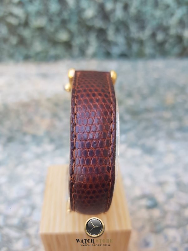 שעון יד קרטייה טנק לנשים | שעון יד 2 כולל שנה אחריות | רצועת עור מקורית | Cartier Must 21 quartz womens Watch 1613