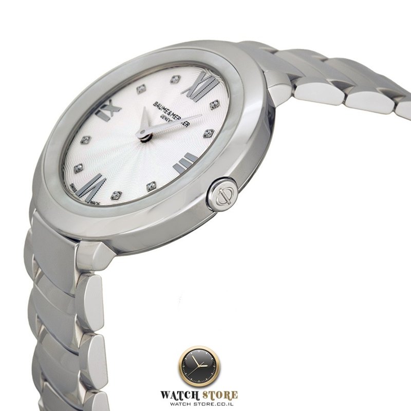 שעון יהלומים של המותג השווצרי באום & מרסייה | שעוני יוקרה לאישה מחירים מיוחדים | Baume and Mercier Promesse Women';s DIAMOND Watch MOA10178