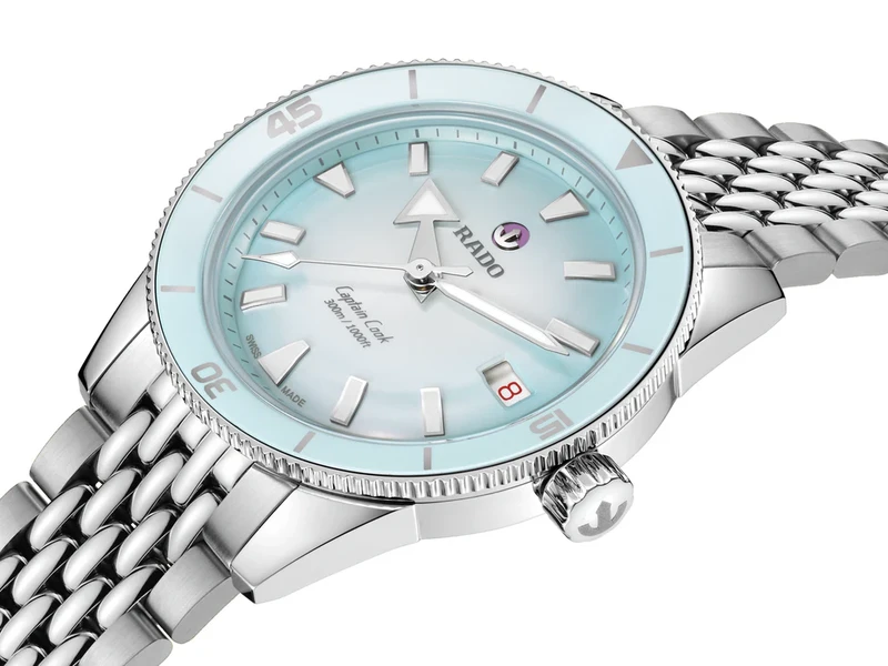 R-62233020 | R32223203 שעון ראדו יבואן רשמי חדש מסדרת קפטן קוק | שעון בלוח מיוחד טורקיז טיפני |מנגנון אוטומטי 80 שעות | 5 שנות אחריות | מלאי מוגבל | Rado Captain Cook 39mm Automatic Watch R32223203