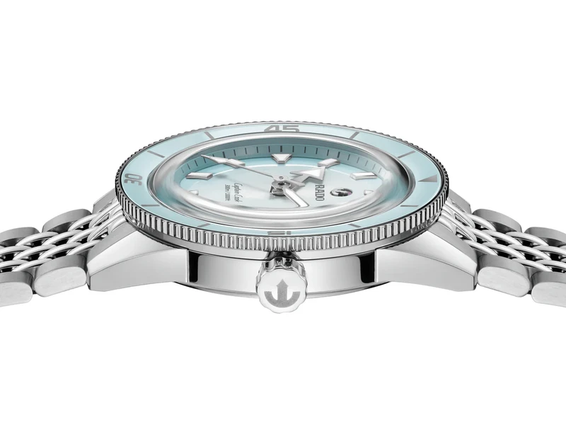 R-62233020 | R32223203 שעון ראדו יבואן רשמי חדש מסדרת קפטן קוק | שעון בלוח מיוחד טורקיז טיפני |מנגנון אוטומטי 80 שעות | 5 שנות אחריות | מלאי מוגבל | Rado Captain Cook 39mm Automatic Watch R32223203