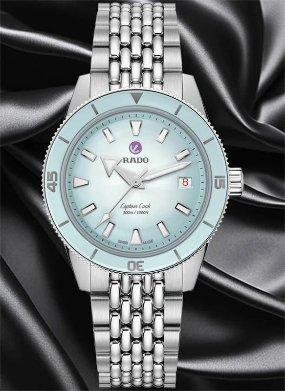 R-62233020 | R32223203 שעון ראדו יבואן רשמי חדש מסדרת קפטן קוק | שעון בלוח מיוחד טורקיז טיפני |מנגנון אוטומטי 80 שעות | 5 שנות אחריות | מלאי מוגבל | Rado Captain Cook 39mm Automatic Watch R32223203
