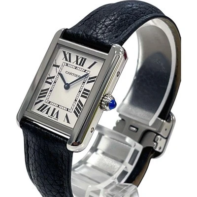 WSTA0030 שעון יד קרטייה טנק סולו לאישה דגם סמול | שעון יד 2 כמו חדש | רצועה חדשה כולל תעודות וקופסא | שנה אחריות | Cartier Tank Solo Watch Small Model, Quartz Movement, Steel, Leather WSTA0030