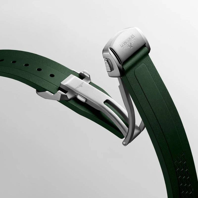 L38304029 שעון לונג';ין לגברים דגם קונקווסט ירוק מיוחד ברצועת ספורט | שעון כמו חדש סט מלא עם אחריות יבואן רשמי מעל 4 וחצי שנים | מנגנון אוטומטי | Longines Conquest 41mm Mens Watch Green L38304029