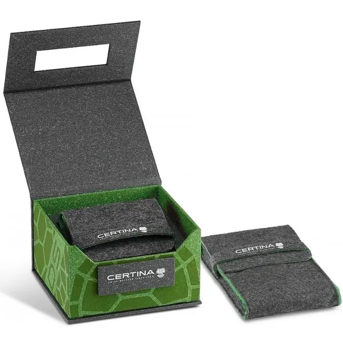 C047.452.11.081.00 סרטינה DS-X החדש לגברים | שעון משולב ירוק במנגנון חדש | דגם GMT עם 5 שנות אחריות יבואן רשמי| NEW C0474521108100 Watch Certina DS-X GMT Quartz 41mm