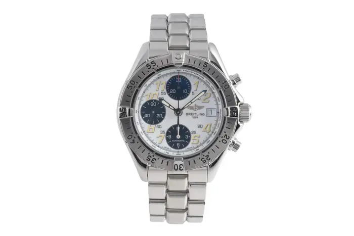 A13335 שעון יד ברייטלינג קולד אוטומטי כרונוגרף 41 מ';';מ יד 2 שמור מאד לגברים | לוח לבן שחור ';';פנדה';'; | כולל אחריות | BREITLING Colt A13335 Chronograph Automatic SS