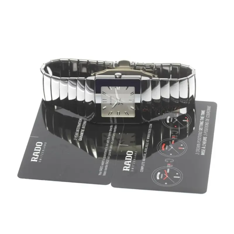 R13432142 שעון ראדו יד 2 | דגם קרמיקה כסופה | שעון מסדרת סינטרה בלוח לבן | כולל תעודות קופסא ואחריות | Rado Sintra Men';s Quartz Watch R13432142 for sale