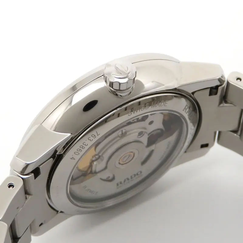 R22860023 שעון ראדו קופל אוטומטי יד 2 כמו חדש | לוח לבן פסים מיוחד | מחוגים רוז | חלון אחורי שקוף | כולל אחריות קופסא וכרטיסים | Rado Unisex R22860023 Coupole Classic Automatic Watch
