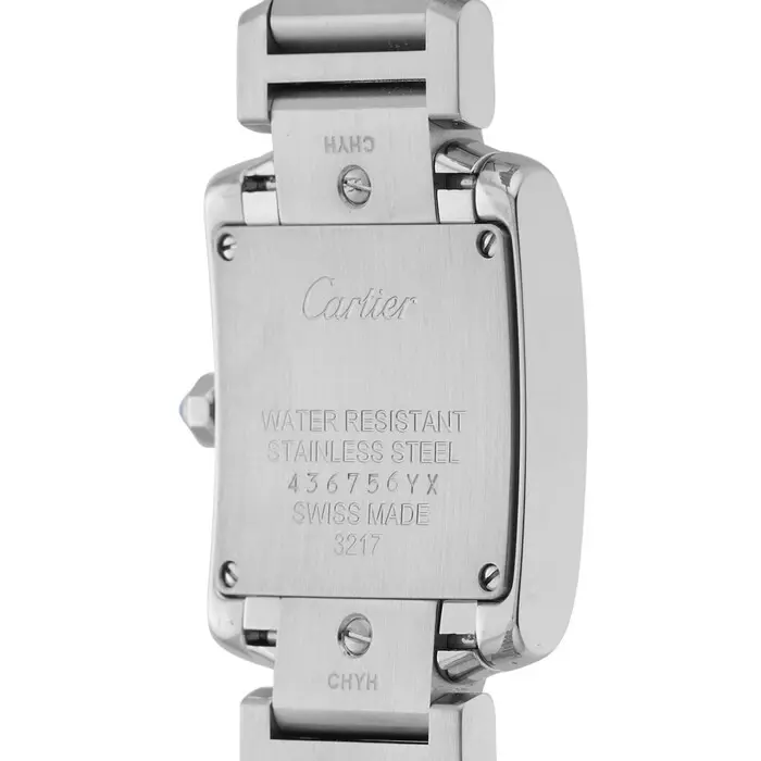 W51008Q3 שעון קרטייה טנק סמול | דגם לנשים יד 2 כמו חדש | משובץ יהלומים אפטר | כולל כל התעודות כרטיסים וקופסא | שנה אחריות | Cartier W51008Q3 2384 Tank Francaise Steel DIAMOND