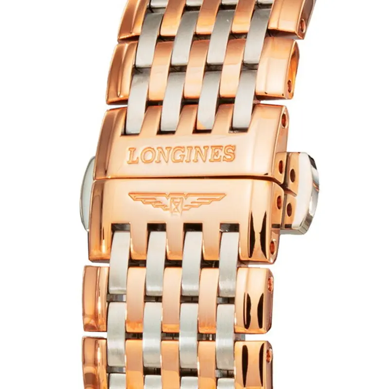 L47091577 שעון יד לונג';ין לאישה | דגם טוטון זהב רוז דק מאד מסדרת לה גרנדה | לוח שחור משובץ 12 יהלומים כולל שנתיים אחריות | מלאי מוגבל | Longines La Grande Classique De Longines L4.709.1.57.7