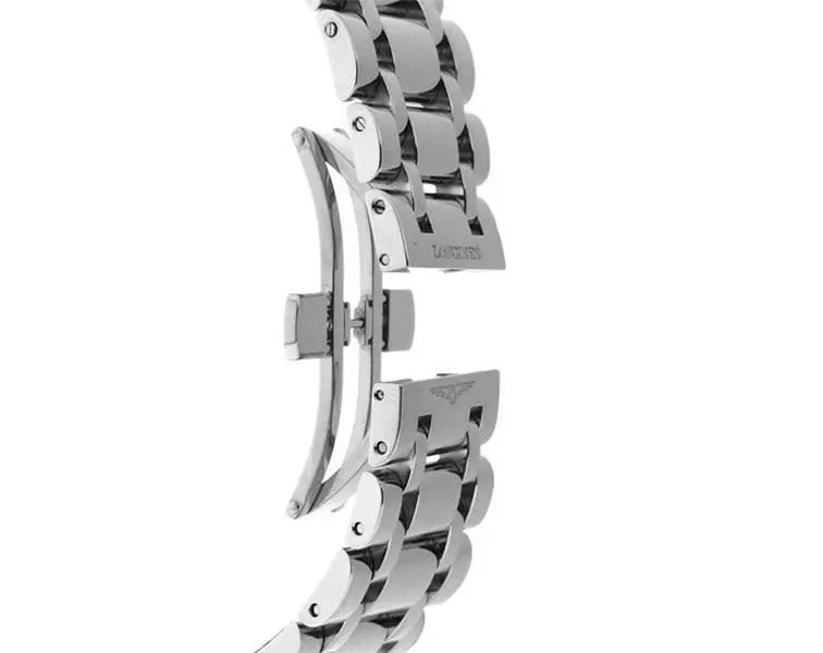 L57554876 שעון יד לונג';ין לנשים מסדרת דולצה ויטה | דגם מלבני משובץ 13 יהלומים בלוח לבן פנינה | שעון שניות קטן בלוח | שנתיים אחריות | Longines DolceVita Diamond Ladies Watch L5.755.4.87.6