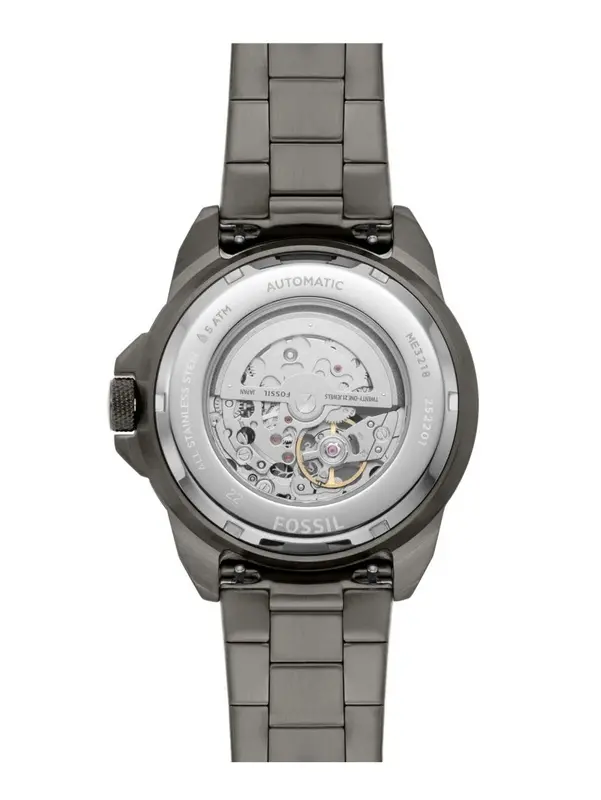 ME3218 שעון אוטומטי לגברים של פוסיל | דגם סקלטון אפור שחור | שעון אופנתי יוקרתי | סדרה חדשה כולל שנתיים אחריות |