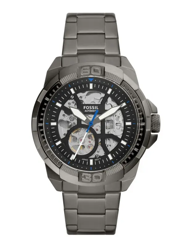 ME3218 שעון אוטומטי לגברים של פוסיל | דגם סקלטון אפור שחור | שעון אופנתי יוקרתי | סדרה חדשה כולל שנתיים אחריות |