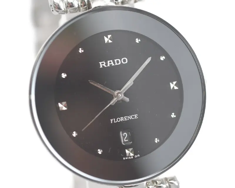 R48792153 ראדו פלורנס יד 2 לאישה | דגם 32 מ';';מ לוח שחור | שמור מאד כולל כל הכרטיסים וקופסא | Flourence Black Dial Stainless Steel Ladies Watch R48792153 by Rado