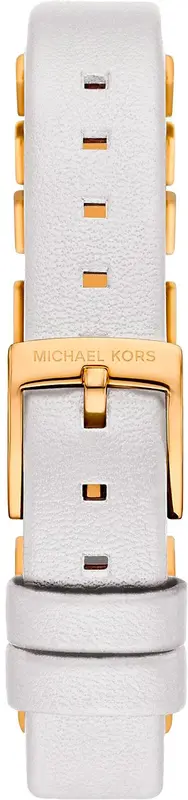 MK4899 שעון מיוחד ואופנתי של מייקל קורס לאישה | דגם ברצועת עור לבנה משולב חוליות זהב | מלאי מוגבל בהחלט | שנתיים אחריות | Darrington Quartz White Dial Ladies Watch MK4899 by Michael Kors