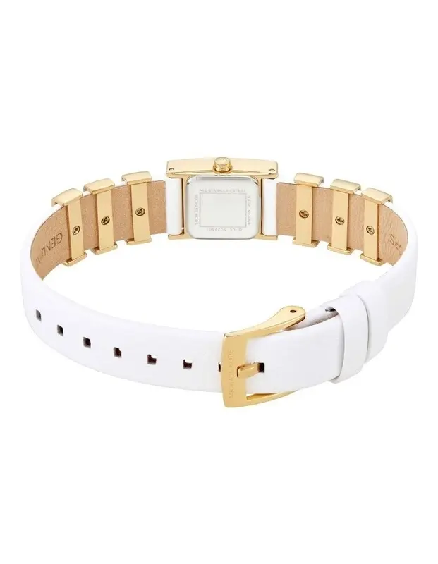 MK4899 שעון מיוחד ואופנתי של מייקל קורס לאישה | דגם ברצועת עור לבנה משולב חוליות זהב | מלאי מוגבל בהחלט | שנתיים אחריות | Darrington Quartz White Dial Ladies Watch MK4899 by Michael Kors