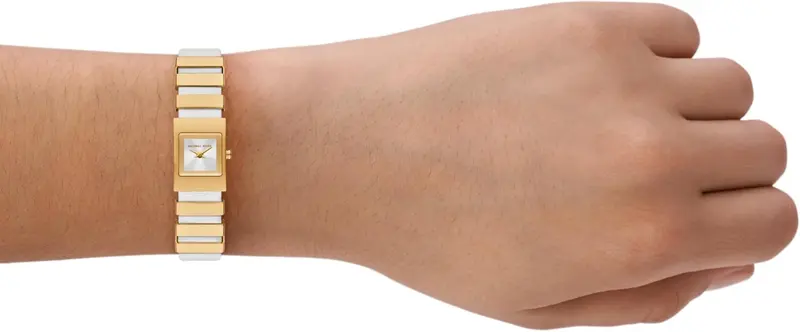 MK4899 שעון מיוחד ואופנתי של מייקל קורס לאישה | דגם ברצועת עור לבנה משולב חוליות זהב | מלאי מוגבל בהחלט | שנתיים אחריות | Darrington Quartz White Dial Ladies Watch MK4899 by Michael Kors