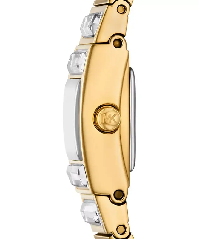 MK4914LE שעון מייקל קורס זהב לנשים במהדורה מוגבלת של 500 יחי | דגם מלבני משובץ אבני באגטים | שעון אופנתי מיוחד | שנתיים אחריות | מלאי מוגבל | Limited-Edition Mini Darrington Pav? Bezel Gold-Tone Watch