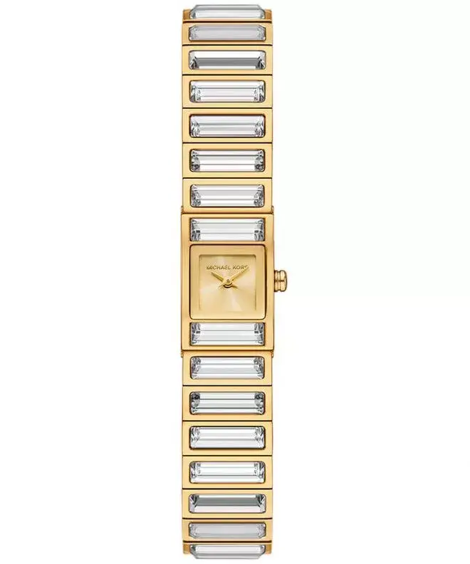 MK4914LE שעון מייקל קורס זהב לנשים במהדורה מוגבלת של 500 יחי | דגם מלבני משובץ אבני באגטים | שעון אופנתי מיוחד | שנתיים אחריות | מלאי מוגבל | Limited-Edition Mini Darrington Pav? Bezel Gold-Tone Watch