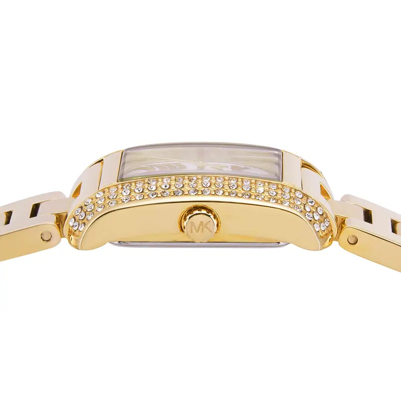 MK7510SET שעון חדש של מייקל קורס | דגם מלבני שמגיע כסט עם 2 צמידים מקוריים | שעון משובץ זרקונים עם שנתיים אחריות | Michael Kors MK7510SET Ladies Emery Watch and Bracelets Gift Set