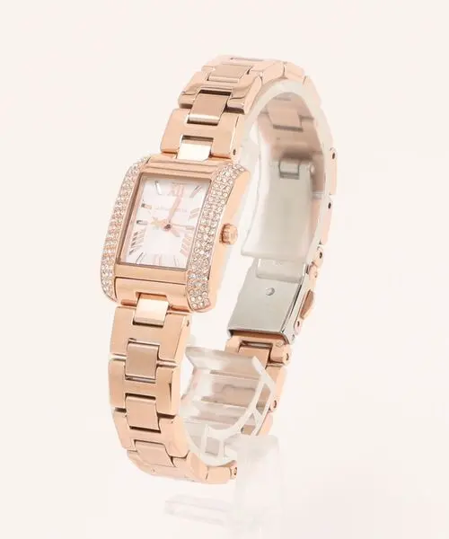 MK7512SET שעון סט עם צמידים של מייקל קורס לנשים | לוח רומי | באזל משובץ זרקונים | שנתיים אחריות | מלאי מוגבל |Michael Kors Women';s Emery Set White Dial Watch - MK7512SET