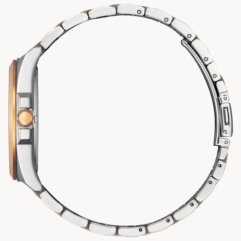 BM7536-53X שעון חדש של סיטיזן לגברים | דגם אקו דרייב סולארי ברצועת פלדה משולבת זהב רוז | לוח חום מיוחד | שנתיים אחריות | Peyten Brown Dial Stainless Steel Bracelet BM7536-53X