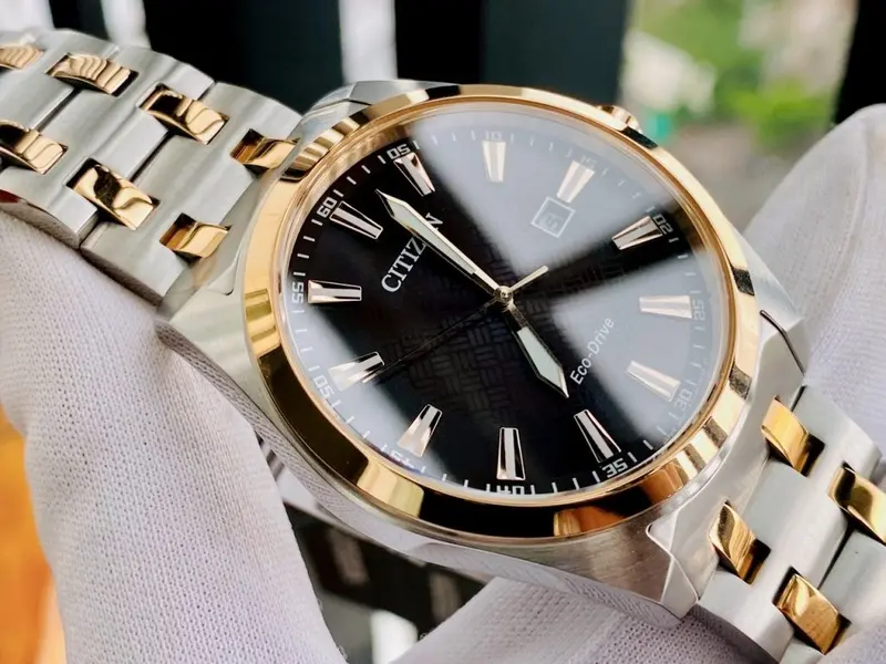 BM7536-53X שעון חדש של סיטיזן לגברים | דגם אקו דרייב סולארי ברצועת פלדה משולבת זהב רוז | לוח חום מיוחד | שנתיים אחריות | Peyten Brown Dial Stainless Steel Bracelet BM7536-53X