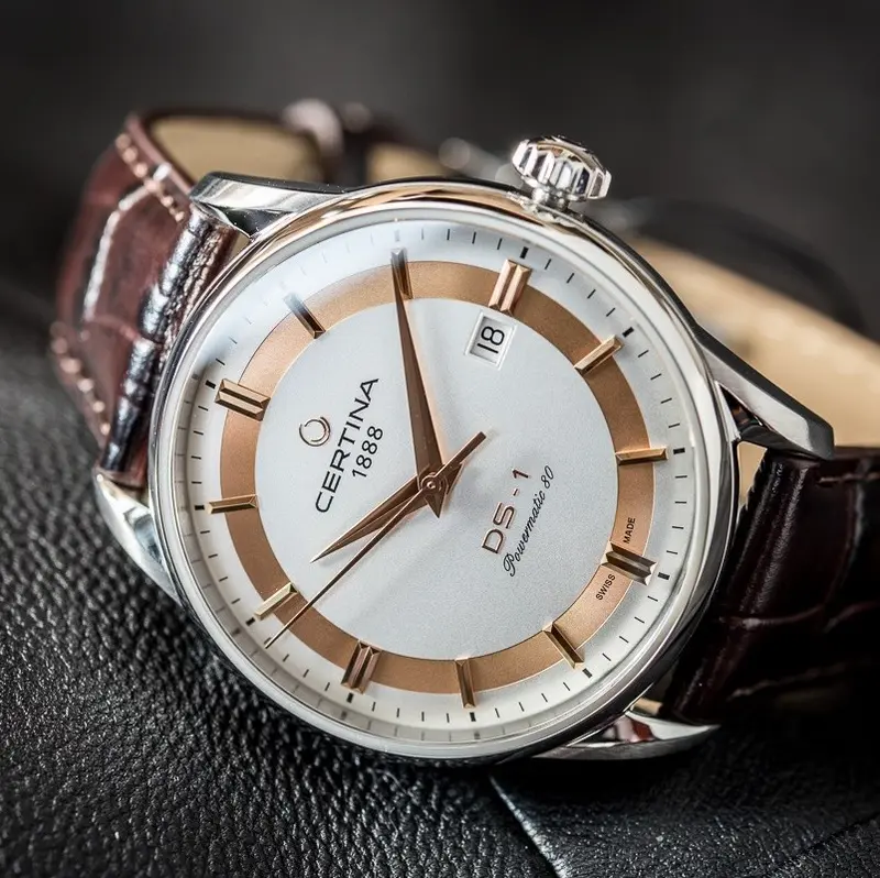 C029.807.16.031.60 שעון יוקרתי של סרטינה לגברים | דגם אוטומטי במהדורה מיוחדת להימליה | לוח משולב זהב רוז | גב אחורי שקוף ומיוחד | 5 שנים אחריות | Certina Powermatic 80 Himalaya Special C0298071603160