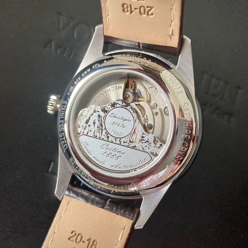 C029.807.16.031.60 שעון יוקרתי של סרטינה לגברים | דגם אוטומטי במהדורה מיוחדת להימליה | לוח משולב זהב רוז | גב אחורי שקוף ומיוחד | 5 שנים אחריות | Certina Powermatic 80 Himalaya Special C0298071603160