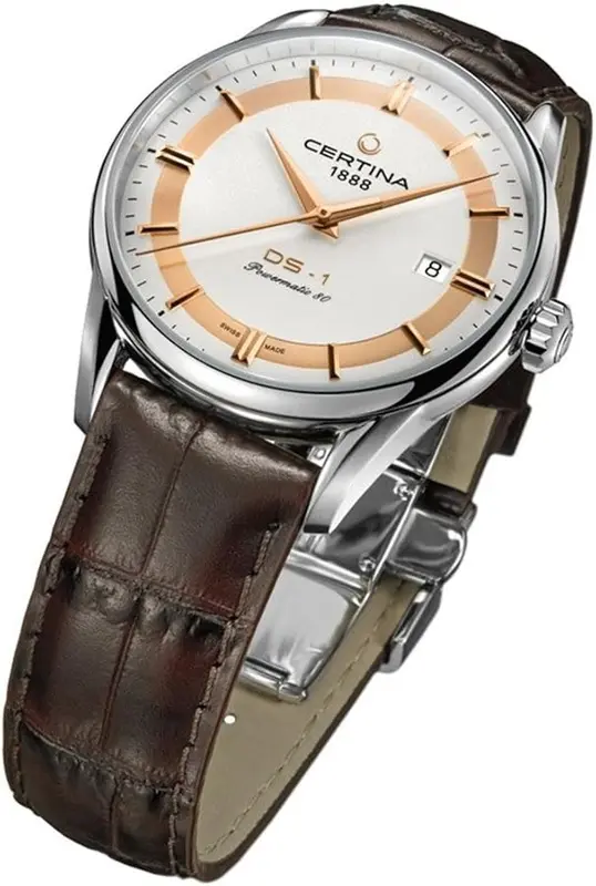 C029.807.16.031.60 שעון יוקרתי של סרטינה לגברים | דגם אוטומטי במהדורה מיוחדת להימליה | לוח משולב זהב רוז | גב אחורי שקוף ומיוחד | 5 שנים אחריות | Certina Powermatic 80 Himalaya Special C0298071603160