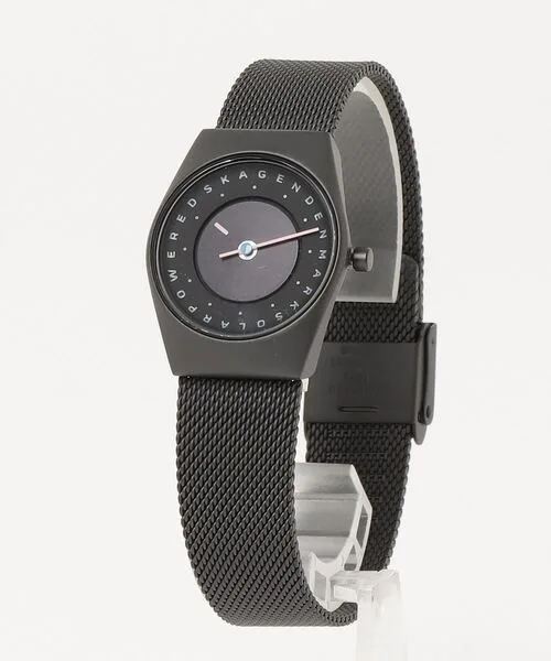 SKW3088 שעון סקאגן סולארי אופנתי בלוח מיוחד לאישה | דגם מושחר ברצועת רשת | שעון איכותי כולל שנתיים אחריות יבואן רשמי |